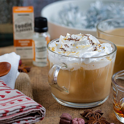Pumpkin Milk Tea on table